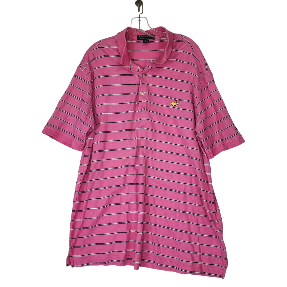 Masters Collection XLarge Golf Pink Stripe Pima Cotton Short Sleeve Polo #1020